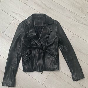 Real leather BCBGMaxAzria moto jacket size XS